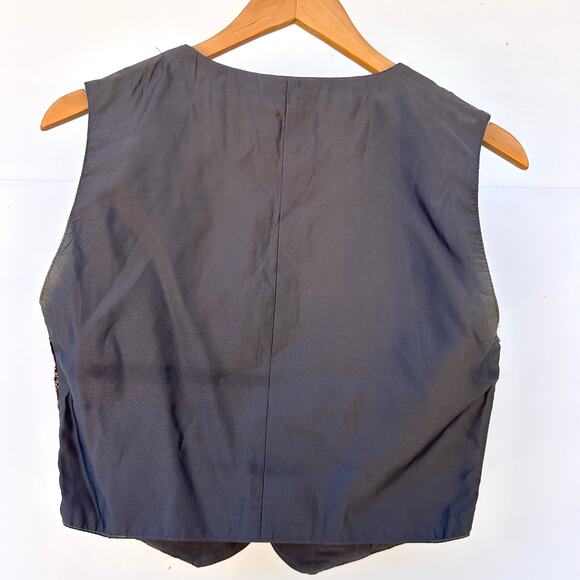 Vintage Gap Cropped 90s Y2K Patchwork Vest Quilt Cottagecore Bandana Small - Picture 3 of 8